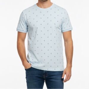 Men's Light Blue Patterned T-Shirt